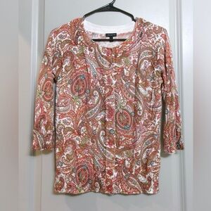Talbots Paisley Cardigan